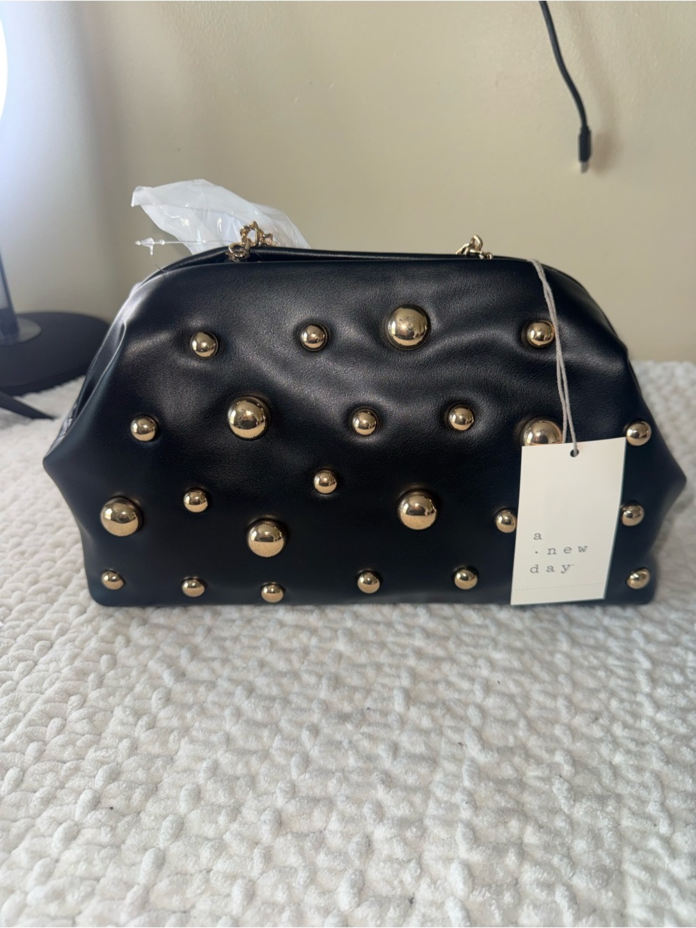 a new day Black Studded Dome Shoulder Bag